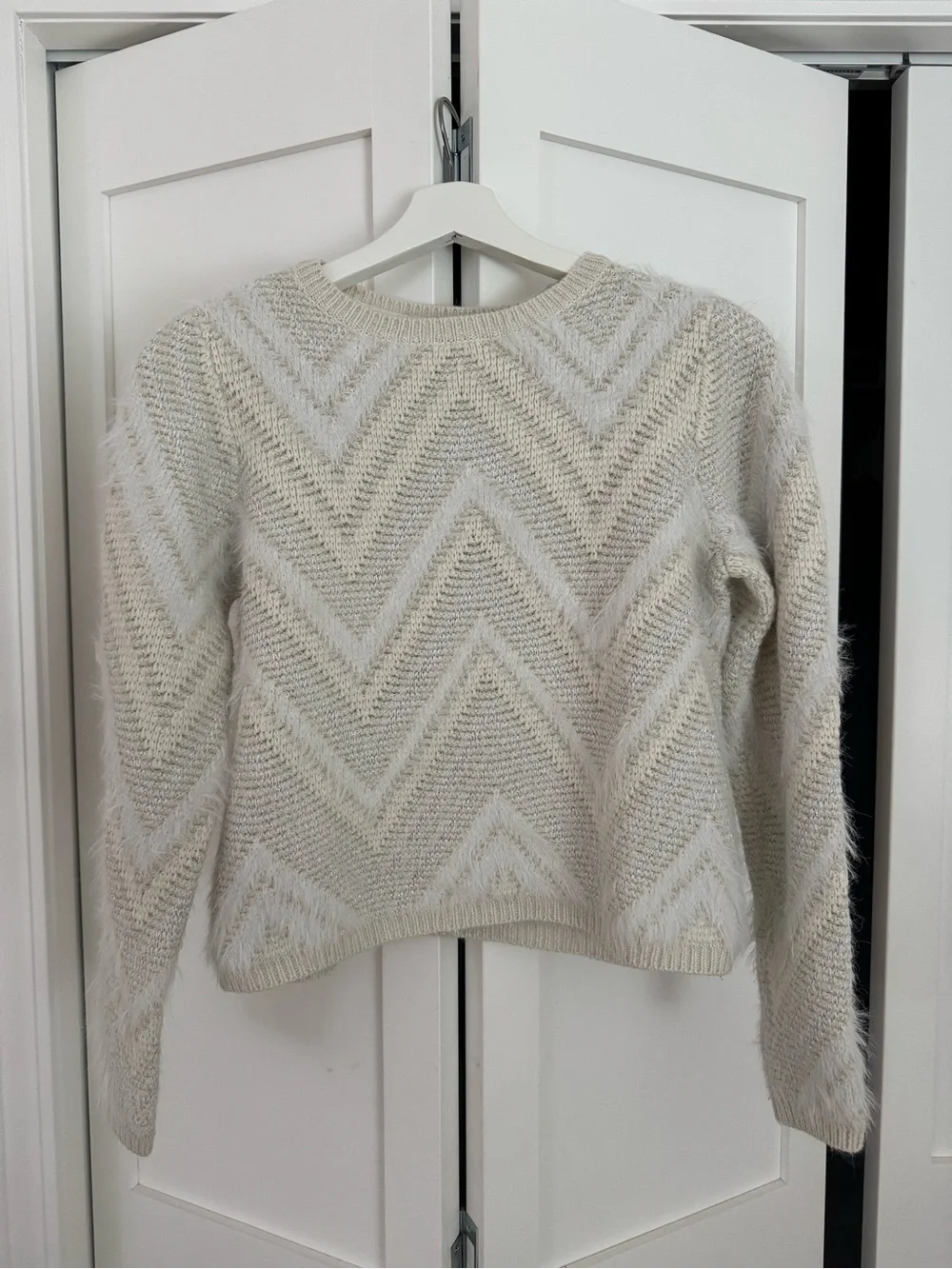 Vero Moda Lorissa Beige Multi Knit Long Sleeve Sweater Small